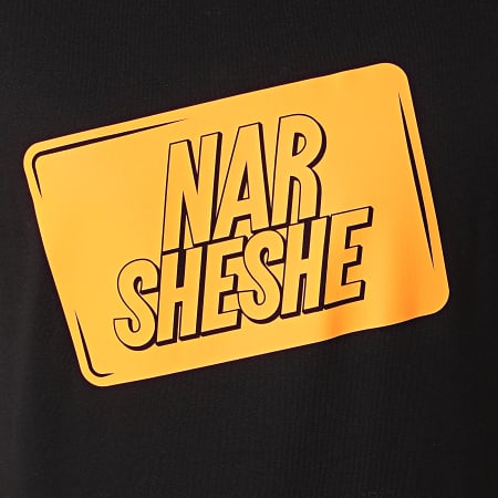 Tisco - Camiseta Narsheshe Negro Naranja Fluo