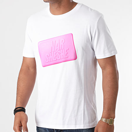 Tisco - Camiseta Narsheshe Blanco Rosa