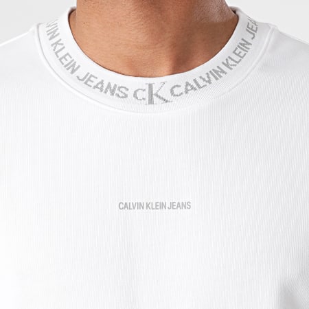 Calvin Klein - Sweat Crewneck Logo Jacquard 7059 Blanc