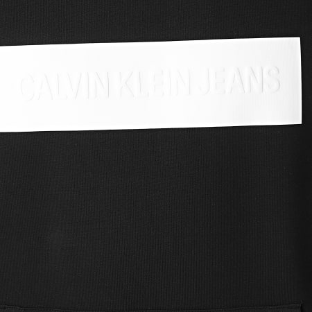 Calvin Klein Jeans - Sweat Capuche A Bandes Blocking Logo 8169 Noir Blanc