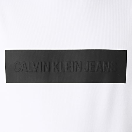 Calvin Klein - Sweat Capuche A Bandes Blocking Logo 8169 Blanc Noir