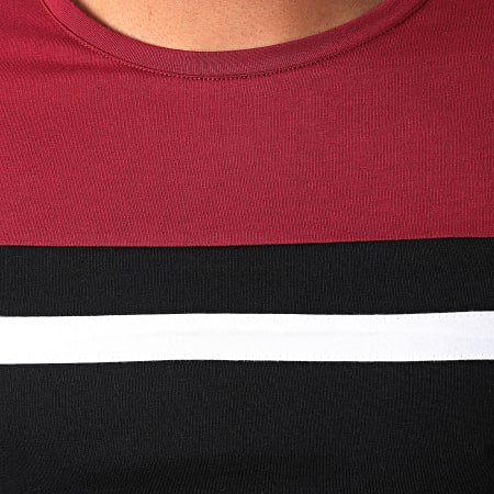 LBO - Tee Shirt Manches Longues Tricolore 1815 Bordeaux Blanc Noir