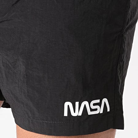 NASA - Shorts de baño Worm Logo Negro