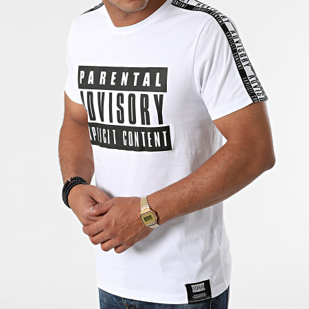 Parental Advisory - Blanco Negro Cinta Camiseta