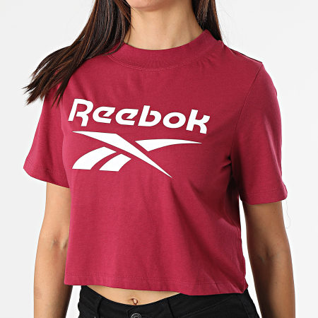 Reebok - Tee Shirt Crop Femme Reebok Identity GR9387 Bordeaux