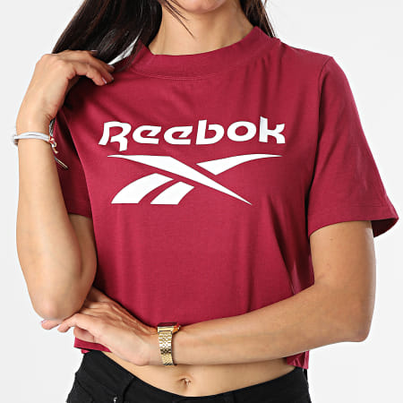 Reebok - Tee Shirt Crop Femme Reebok Identity GR9387 Bordeaux