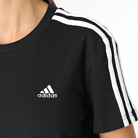Adidas Sportswear - Tee Shirt Femme A Bandes 3 Stripes GL0777 Noir