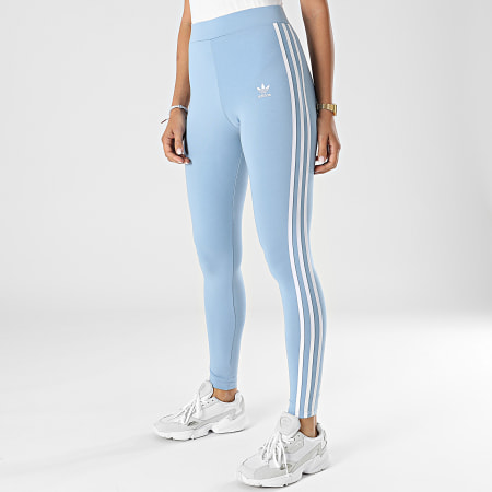 Adidas Originals - Legging Femme A Bandes 3 Stripes H09423 Bleu Clair