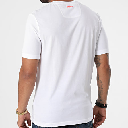 BOSS - Tee Shirt 50452841 Blanc Orange Fluo