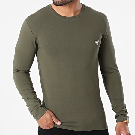 Guess - Tee Shirt Manches Longues M1RI28-J1311 Vert Kaki