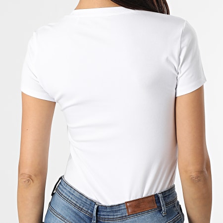 Guess - Tee Shirt Femme Col V W1YI1A-J1311 Blanc
