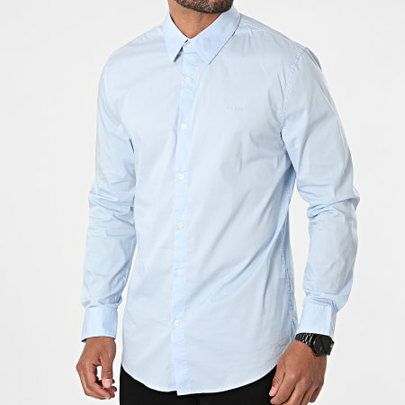 Guess - Camisa de manga larga M1YH20-W7ZK1 Azul claro