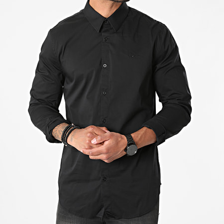 Guess - Camisa de manga larga M1YH20-W7ZK1 Negro