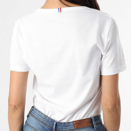 Le Coq Sportif - Tee Shirt Femme Col V Essential 2110384 Blanc