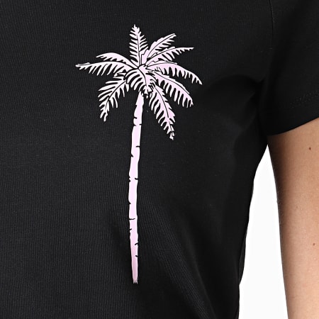 Luxury Lovers - Camiseta mujer Palm Negro Rosa