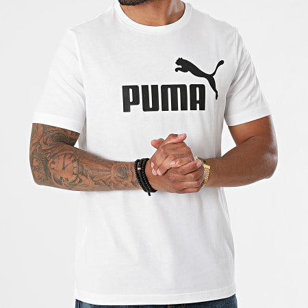 Puma - Tee Shirt Essential Logo Blanc