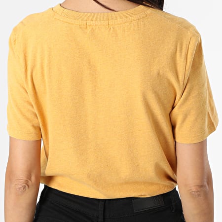 Superdry - Tee Shirt Femme Orange Label Jaune