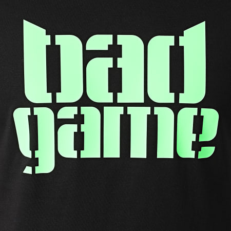 Zesau - Camiseta Bad Game Negro Verde Fluorescente