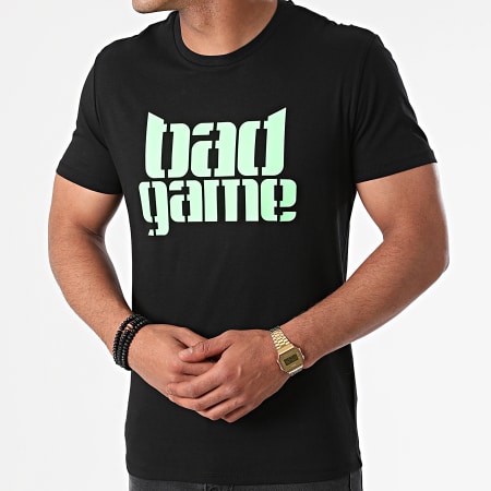 Zesau - Camiseta Bad Game Negro Verde Fluorescente