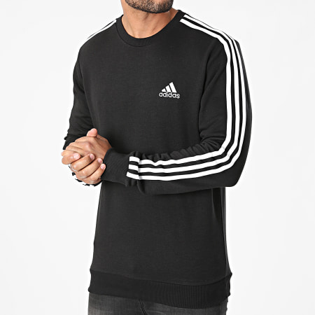 Adidas Sportswear - Felpa 3 Stripes con girocollo GK9078 Nero