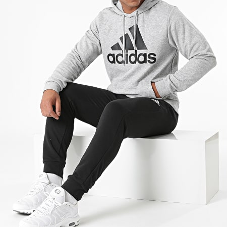 Adidas Sportswear - Tuta da ginnastica Big Logo GK9653 Grigio Heather Nero