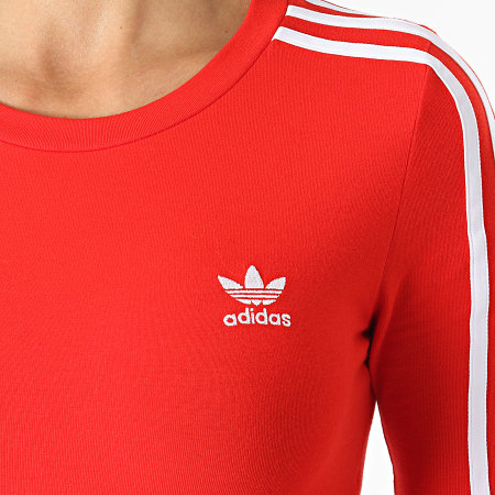 Adidas Originals - Body Femme Manches Longues A Bandes H35623 Rouge