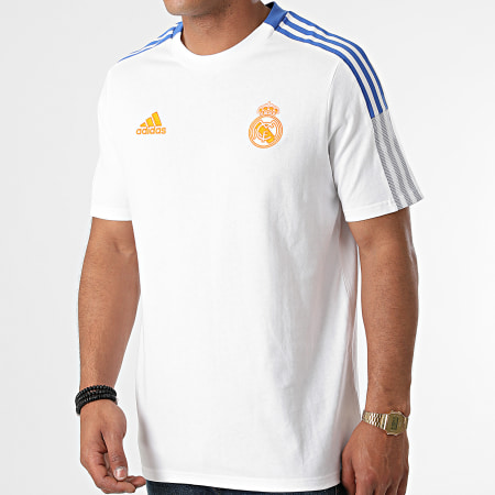 Adidas Performance - Tee Shirt A Bandes Real Madrid GU9711 Ecru