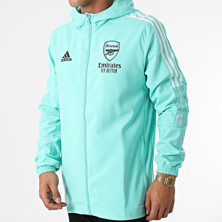 Adidas Sportswear - Veste Zippée Capuche A Bandes Arsenal FC GR4143 Vert Clair