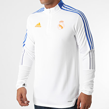 adidas - Tee Shirt Manches Longues A Bandes Real Madrid GR4328 Ecru