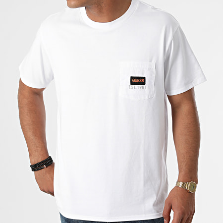 Guess - Tee Shirt Poche M1YI80-K8FQ1 Blanc