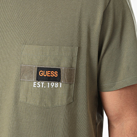 Guess - Tee Shirt Poche M1YI80-K8FQ1 Vert Kaki