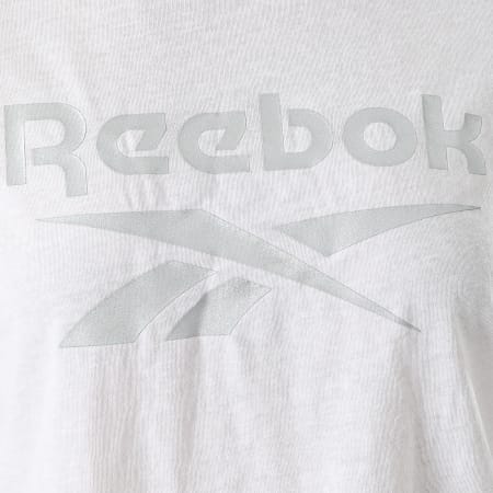 Reebok - Tee Shirt Crop Femme Reebok Identity GR9387 Blanc Argenté