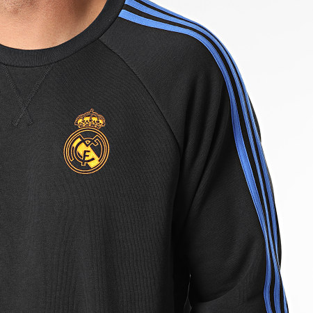 Adidas Sportswear - Sweat Crewneck A Bandes Real Madrid GU9706 Noir