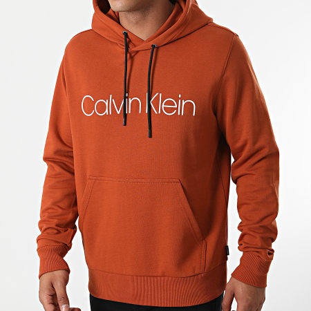 Calvin Klein - Felpa con cappuccio in cotone con logo 7033 Brick