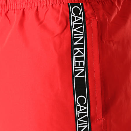 Calvin Klein - Short De Bain A Bandes Medium Drawstring 0558 Rouge
