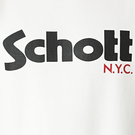 Schott NYC - Sweat Crewneck Crew Blanc