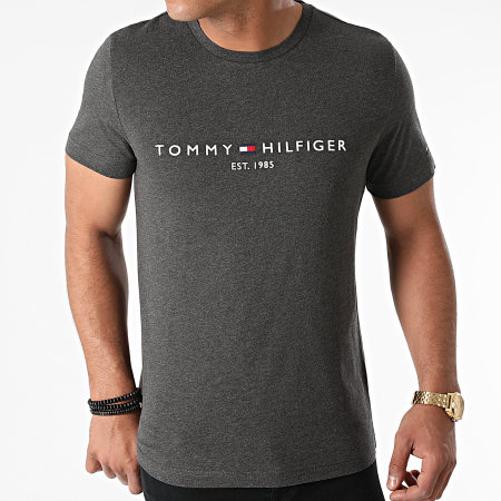Tommy Hilfiger - Tee Shirt Logo 1797 Gris Anthracite Chiné