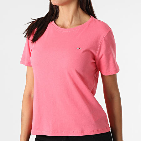Tommy Jeans - Camiseta de mujer de punto suave 6901 rosa