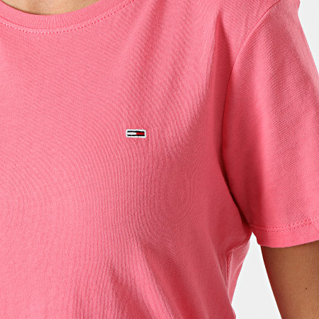 Tommy Jeans - Camiseta de mujer de punto suave 6901 rosa