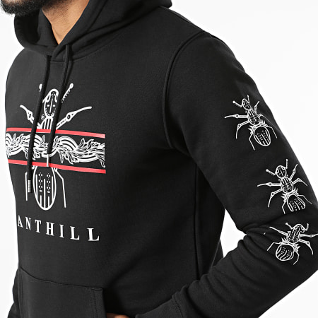 Anthill - Sudadera con capucha Big Leaf Logo Negro Blanco