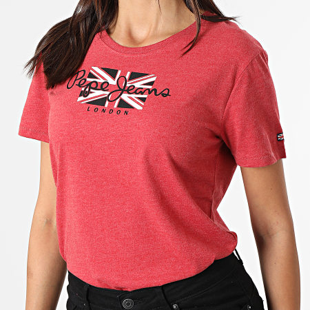 Pepe Jeans - Tee Shirt Femme Zaidas Rouge