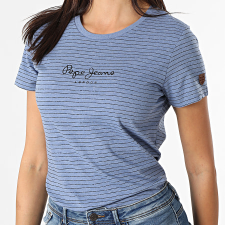 Pepe Jeans - Tee Shirt Femme Mahsa Bleu Marine