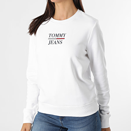 Tommy Jeans - Sweat Crewneck Slim Femme Terry Logo 9663 Blanc