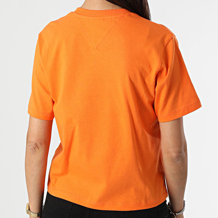 Tommy Jeans - Tee Shirt Crop Femme BXY Linear 0057 Orange
