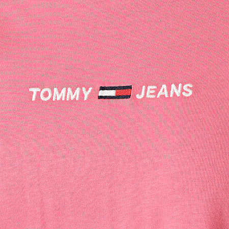 Tommy Jeans - Tee Shirt Crop Femme BXY Linear 0057 Rose