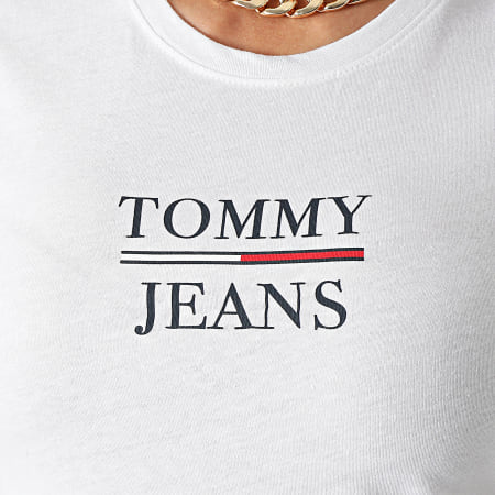 Tommy Jeans - Tee Shirt Skinny Femme Essential Tommy 0411 Blanc