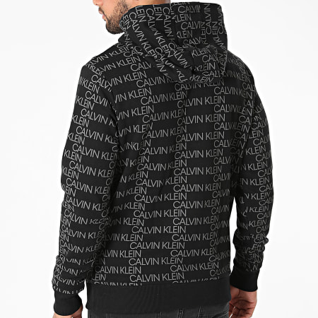 Calvin Klein - Sudadera con capucha All Over Logo 7771 Negro