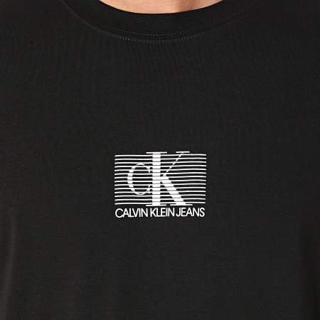 Calvin Klein - Tee Shirt Small CK Box Stripe 8201 Noir