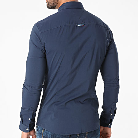 Tommy Jeans - Chemise Manches Longues Skinny Solid 9699 Bleu Marine