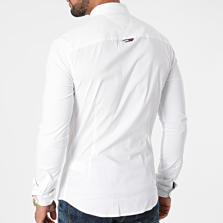 Tommy Jeans - Chemise Manches Longues Skinny Solid 9699 Blanc